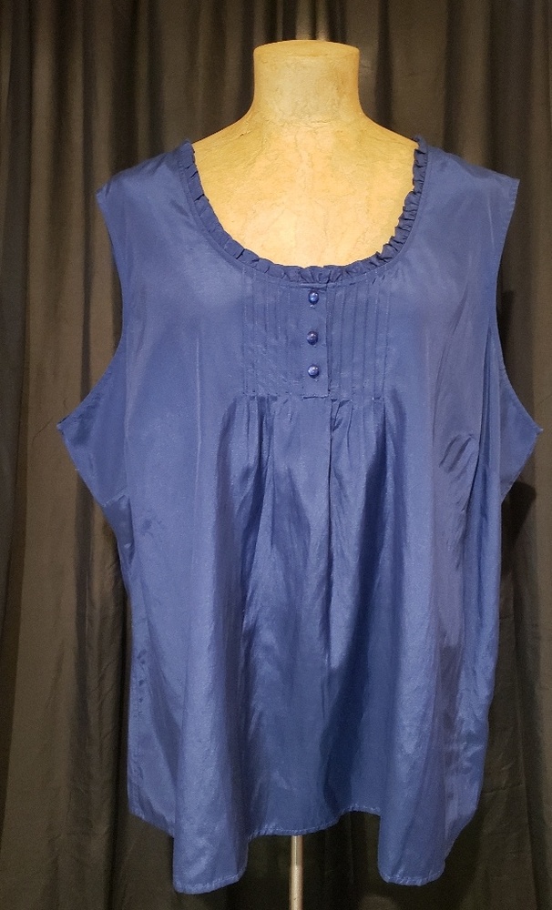 Lands' End Silk/Cotton Blend Sleeveless Blouse